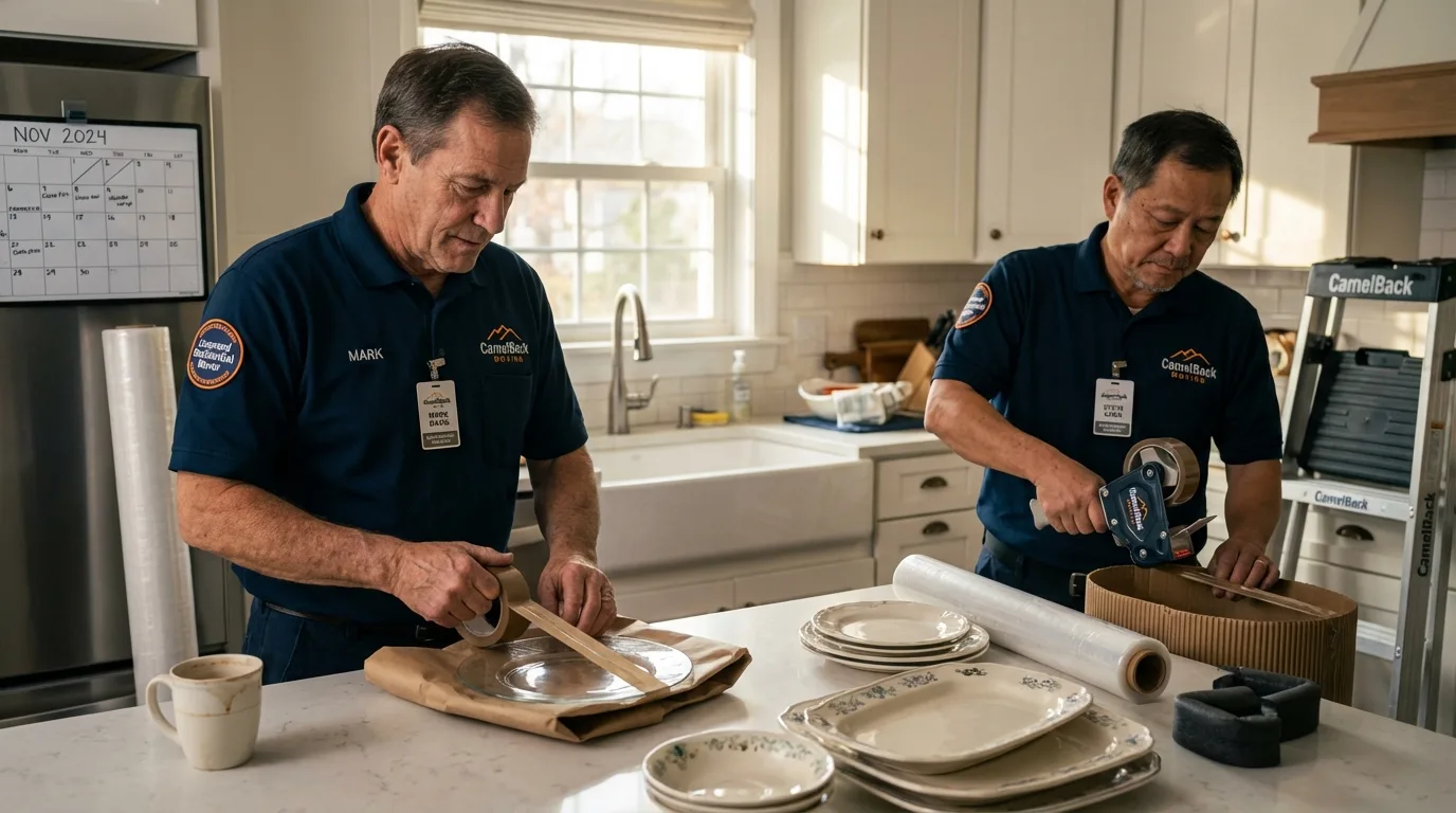Professional crew packing kitchen dishware in Schaumburg, IL